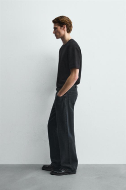 ZARA ДЖИНСЫ В ПОЛОСКУ С ТЕКСТУРОЙ, СИНИЙ