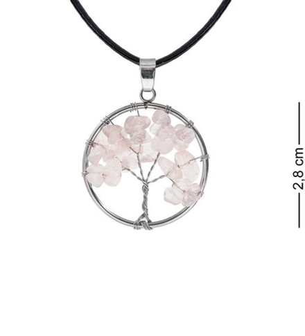 NP-04/9 Кулон с камнями «Розовый кварц»