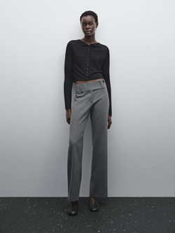 Massimo Dutti Короткий кардиган из смесовой шерсти, черный