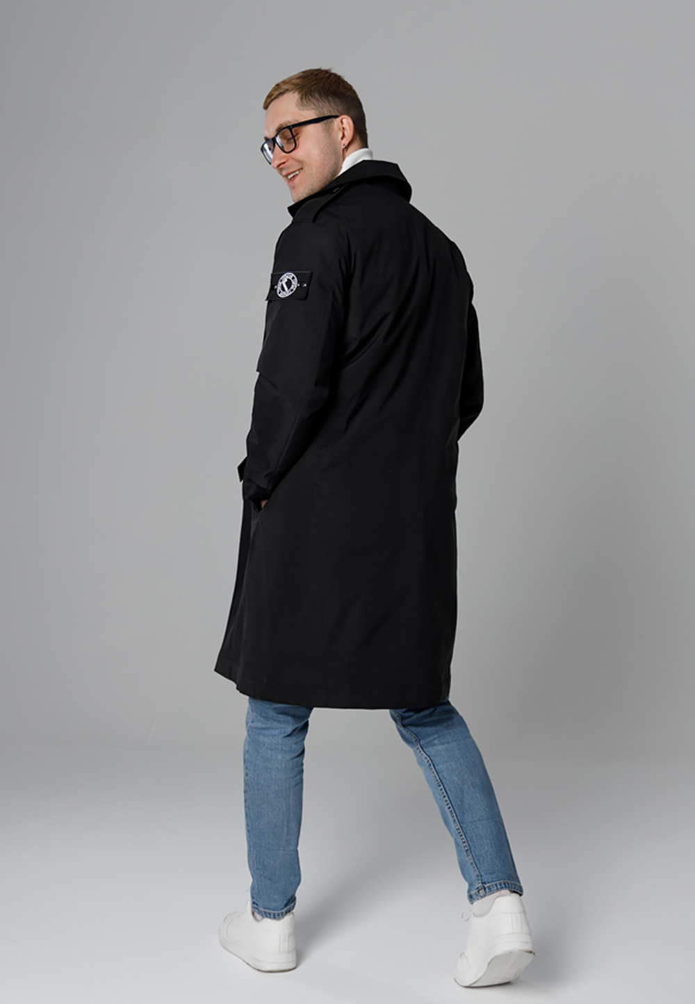 Тренч плащ утепленный демисезонный город горький черный