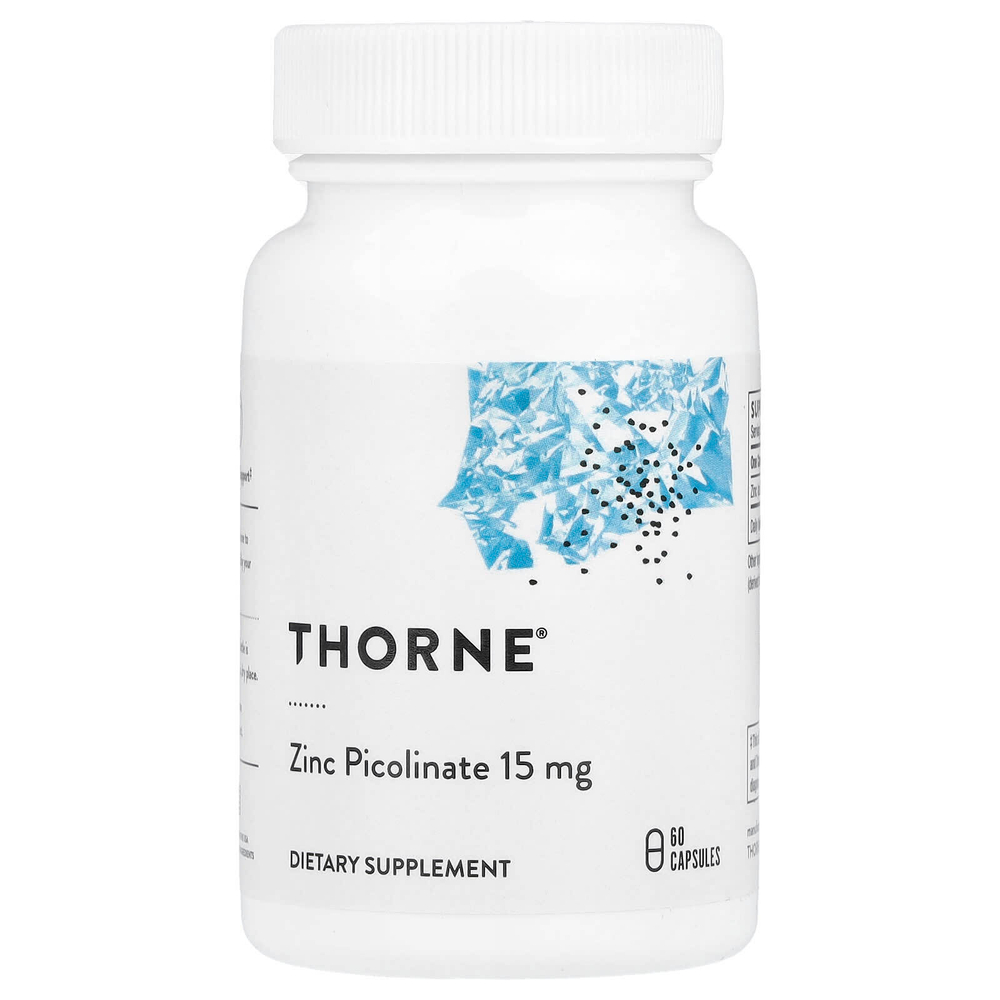 Thorne, пиколинат цинка, 15 мг, 60 капсул