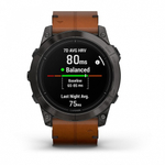 Смарт часы Garmin Epix Pro (Gen 2) Sapphire Edition 51 мм, титановый угольно-серый, DLC, коричневый кожаный ремешок