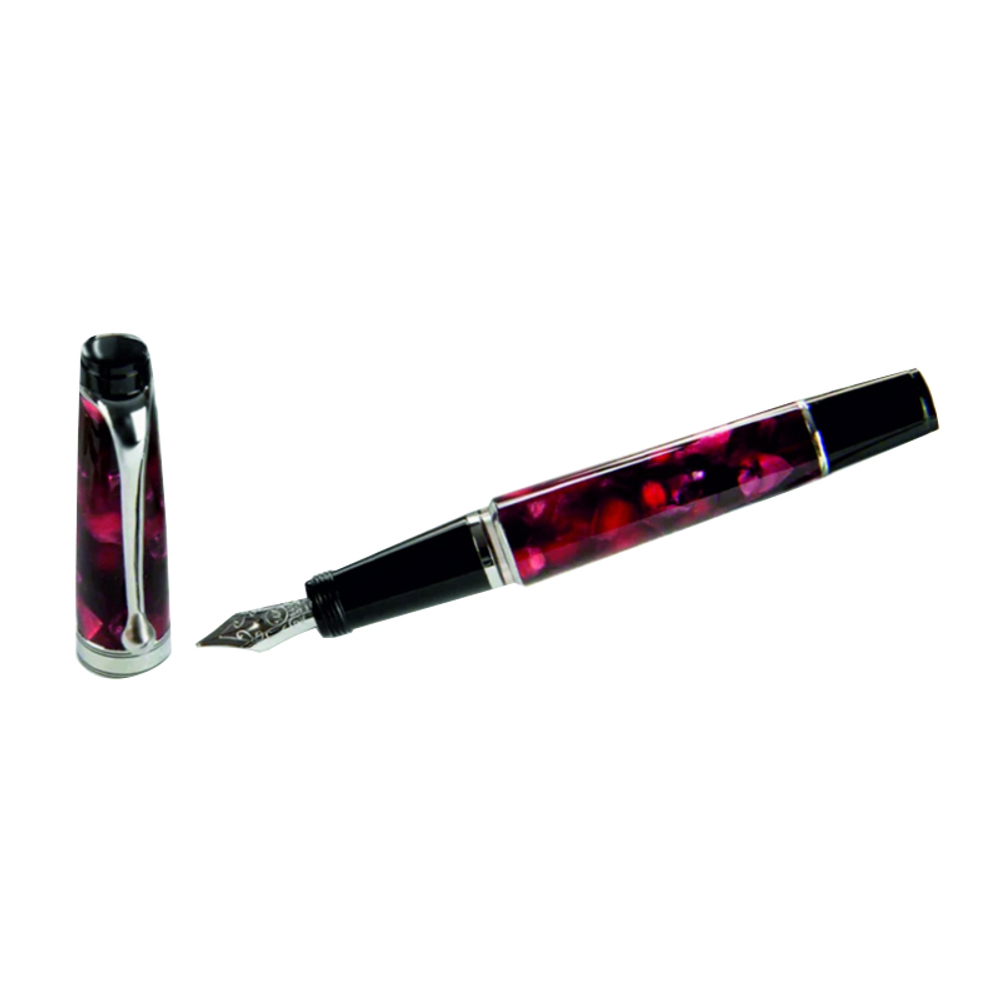 Перьевая ручка Aurora Optima Mini Variegated Burgundy CT, перо - F, в подарочной коробке