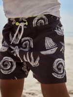 Костюм плавательный раздельный для мальчика Next E91-834, Черный, Белый