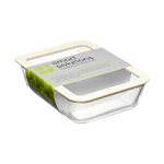 Контейнер для запекания и хранения стеклянный с вакуумным эффектом, 1,4 л, молочный