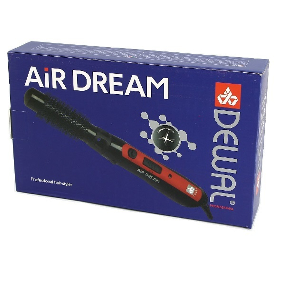 Фен-щетка для волос красная 1000Вт Dewal Air-Dream