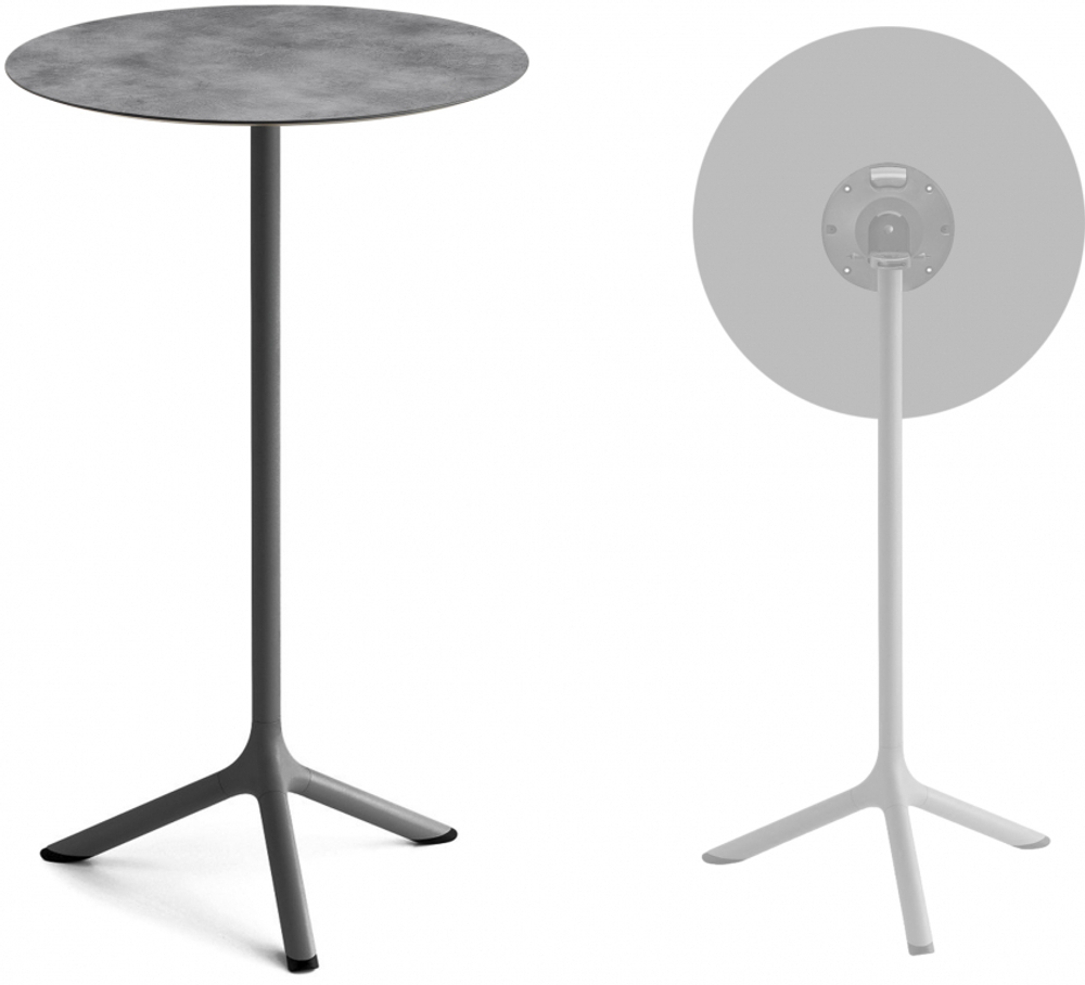 Стол ламинированный барный складной Scab Design Tripe Folding, антрацит, цементный