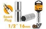 Головка для свечей зажигания 6 гр, 16 мм, 1/2",  INGCO HSPS12161 INDUSTRIAL