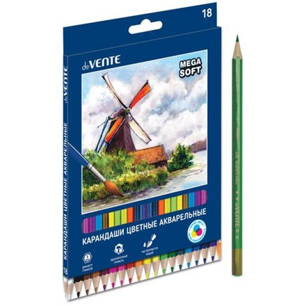 Карандаши цвет. акварельные 18цв deVENTE.Triolino Ultra 4М, шестигранные