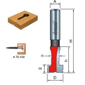 Фреза пазовая 10х17 мм, L=44мм, с хв.6 мм /Freud Pro/