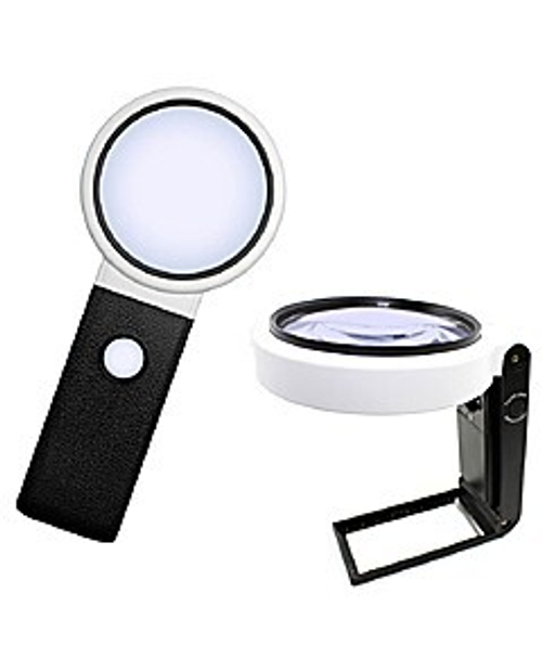 Лупа настольная 10x/25x-90мм ручная складная с подсветкой (8 LED) Kromatech TH-7018-BD