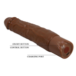 Коричневый реалистичный вибратор Osric - 22,3 см. (Цвет: коричневый)