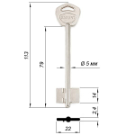 Сувальдный ключ GRT3D ГАРАНТ-3  – заготовка 14979
