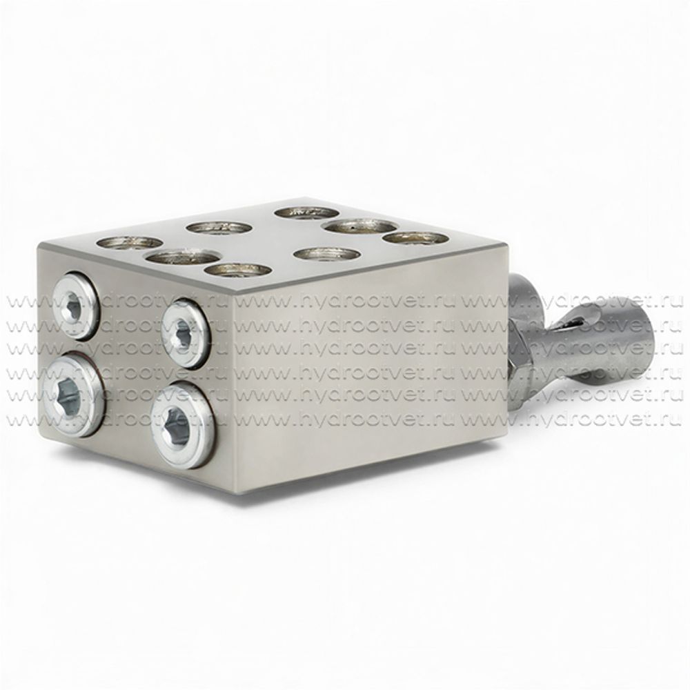 2-02-2П - Питатель модульного исполнения для двухлинейных смазочных систем с рабочим давлением 200 бар, количество выходов 2, максимальная доза на выход 2 мл/цикл, с регулятором и индикатором