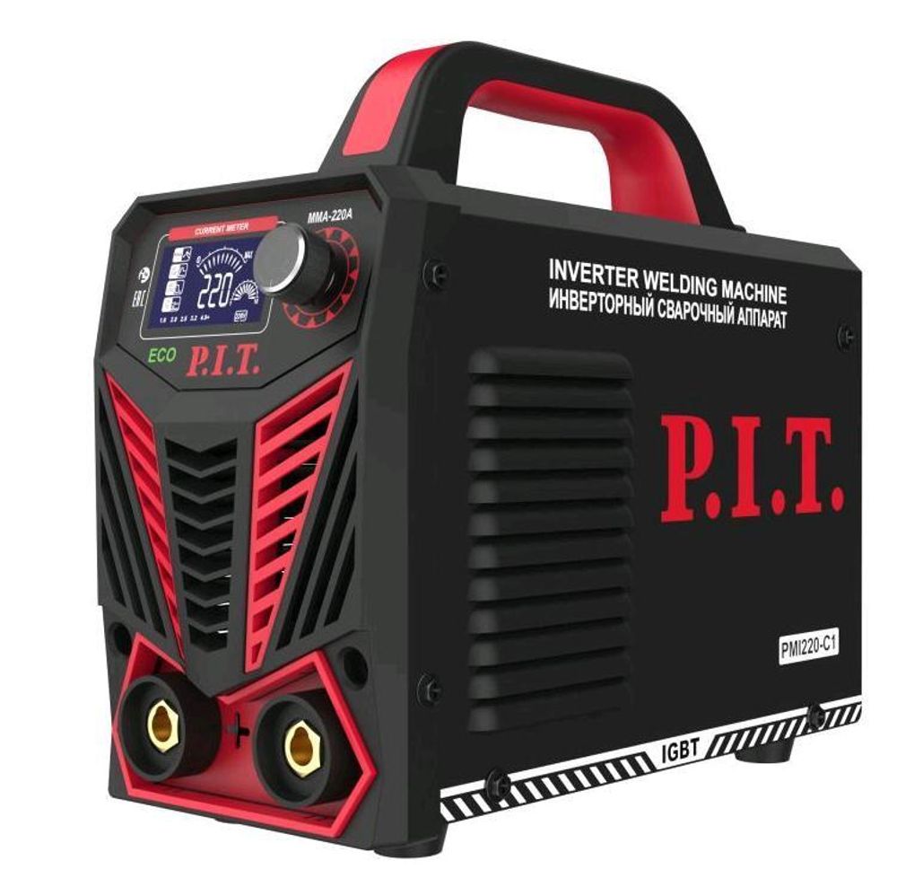 Сварочный инвертор PMI220-С3 IGBT (220А,ПВ-60,1,6-3.2 мм,5,8квт, от пониж.тока 190,гор старт) P.I.T