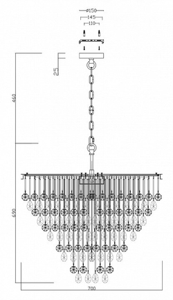 Подвесная люстра Maytoni MOD091PL-09G