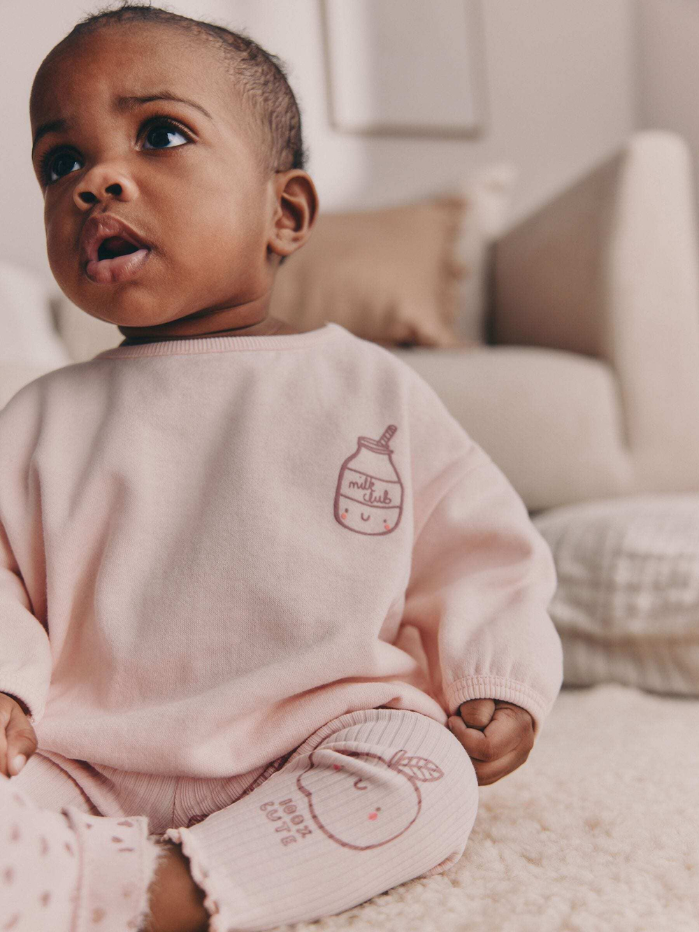 Толстовка и легинсы в комплекте для малышей Next H61-988, Розовый