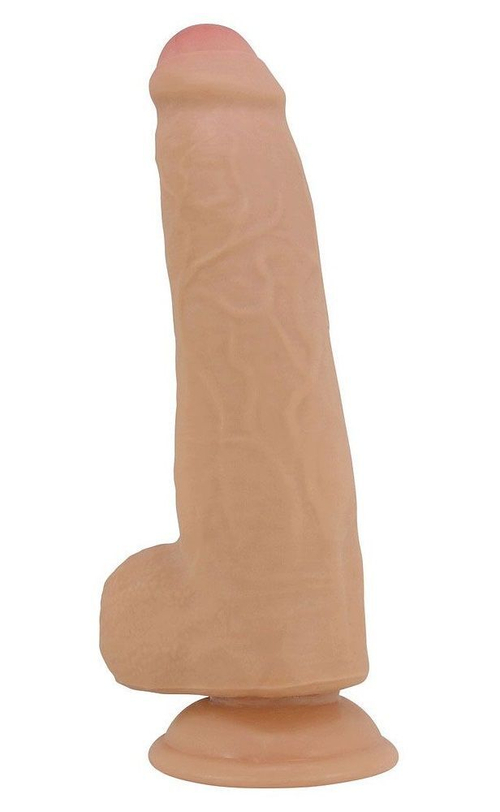 Pretty Love Draco – телесный фаллоимитатор на присоске с мошонкой и подвижной кожей, 23,3 см