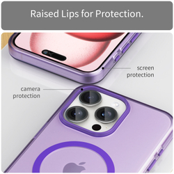 Мягкий чехол фиолетового цвета с поддержкой MagSafe для смартфона iPhone 15 Pro, серия Frosted Magnetic