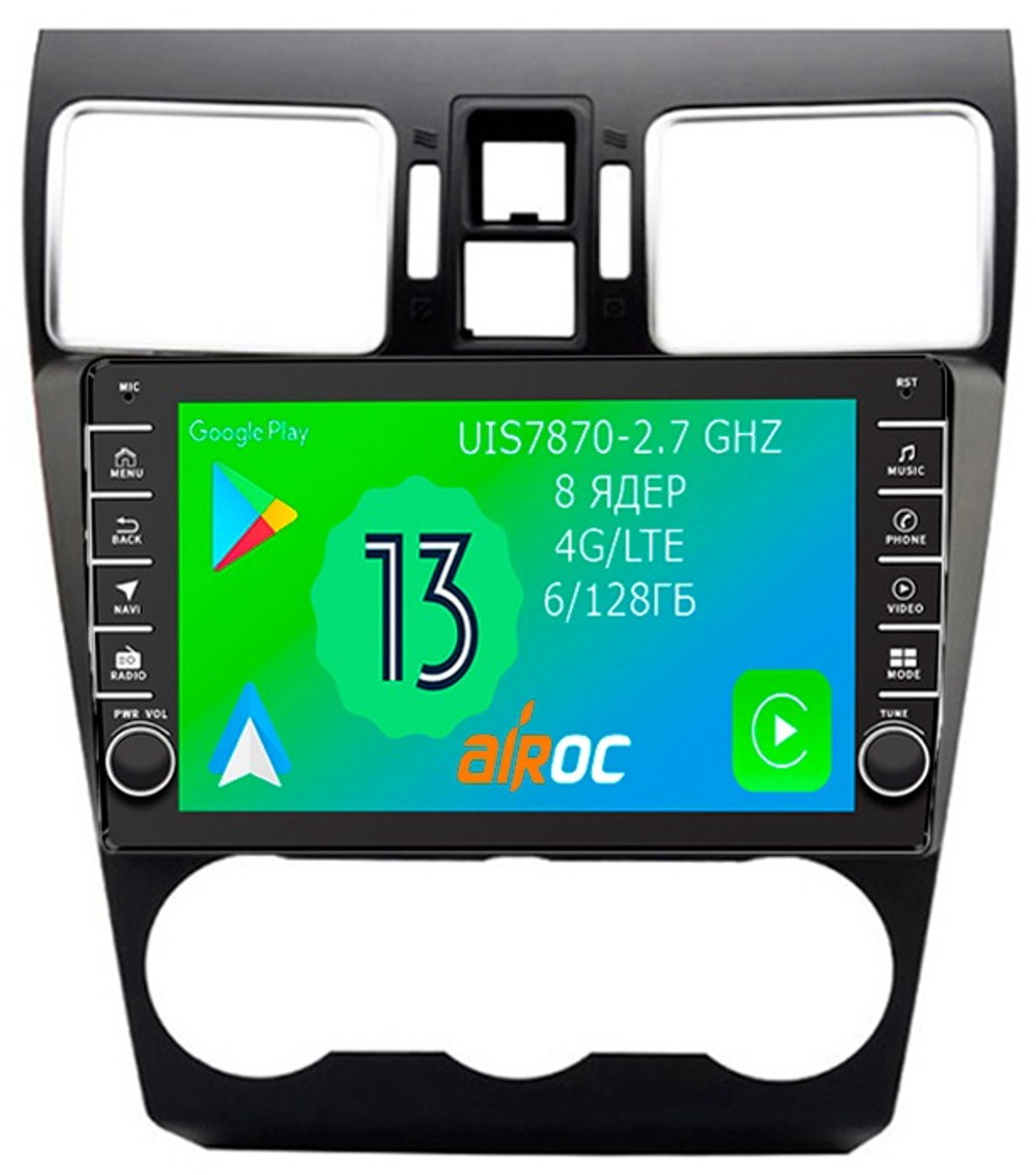 Магнитола для Subaru Forester, XV 2015-2018 - Airoc AB-3402 (кнопки и крутилки), Android 13, TS20, 6/128Гб, SIM-слот, CarPlay