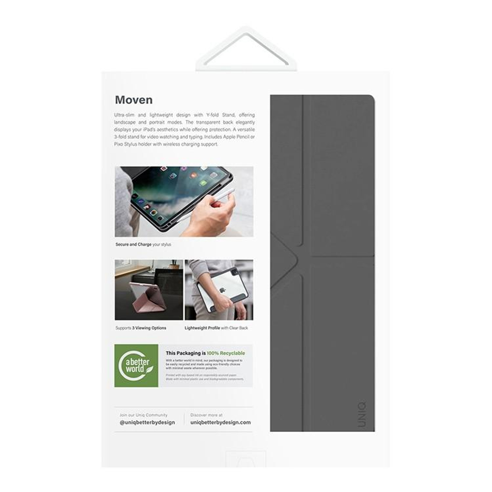 Гибридный чехол-подставка Uniq Moven для iPad Pro 13" (M4, M5 | 2024–2025) Есть отсек для Apple Pencil или аналогичного стилуса