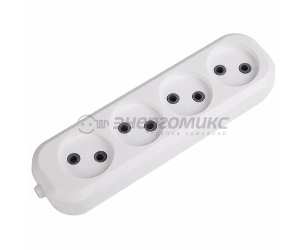 Электрическая колодка 4 гнезда, 1300 Вт/6А, без заземления REXANT