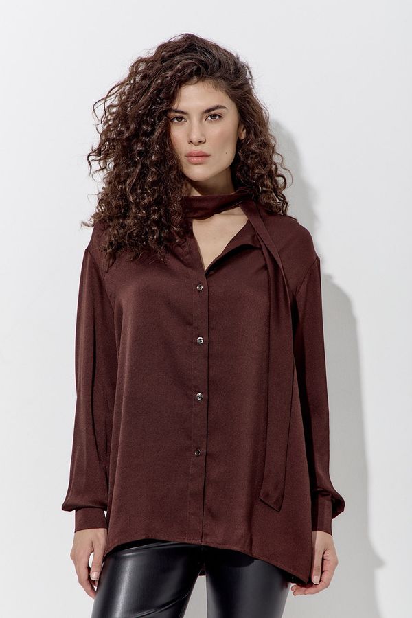 Блуза из шифона шоколадного цвета