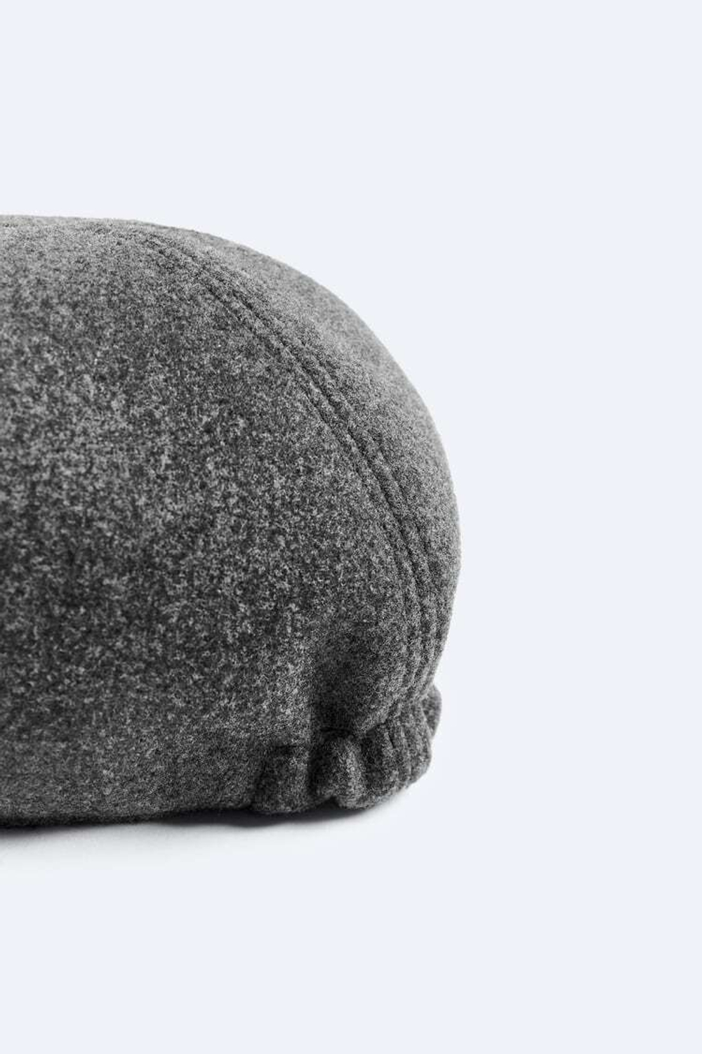 ZARA ПЛОСКАЯ ФЛАНЕЛЕВАЯ КЕПКА, СЕРЫЙ С МЕЛАНЖЕВЫМ ЭФФЕКТОМ