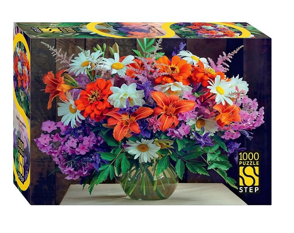 Пазл 1000эл. "Букет с ромашками". Серия "Выгодный формат (Степ пазл)