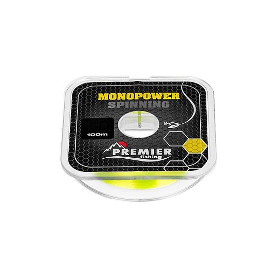 Леска MONOPOWER SPINNING 0,18mm/100m F.Yellow Nylon (PR-MS-Y-018-100) Premier Fishing