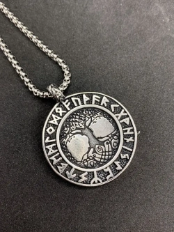 Славянская подвеска оберег Бог Перун на стальной цепочке