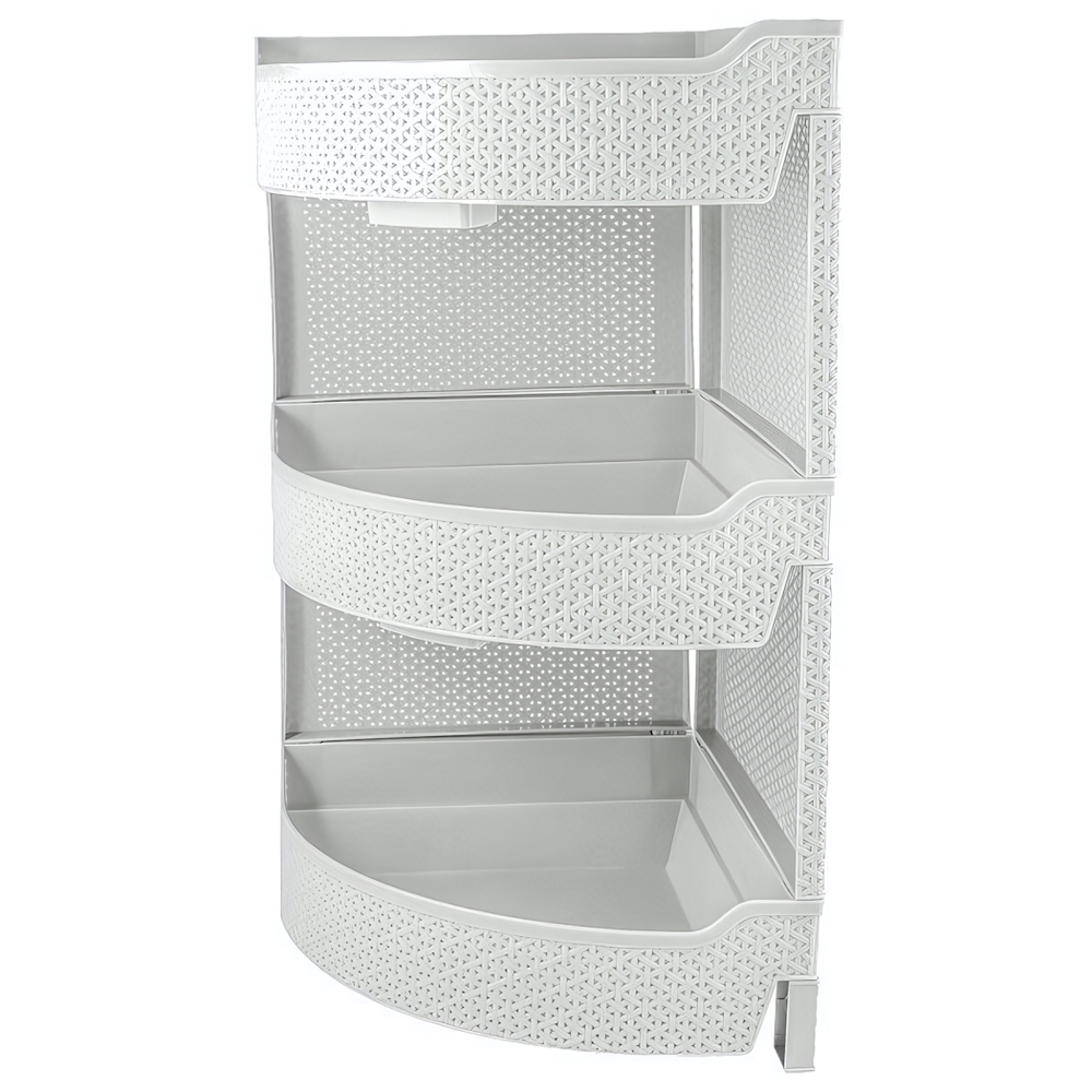 Этажерка универсальная "Wenge" угловая 3-секционная, 325х325х615 мм (светло-серый)