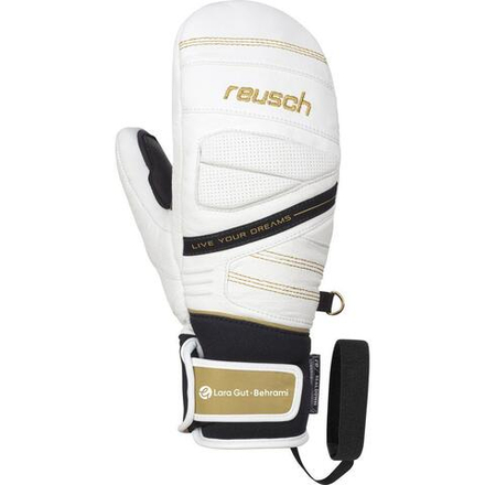 REUSCH варежки горнолыжные женские 4931414_1130  Lara Gut – Behrami White/Gold