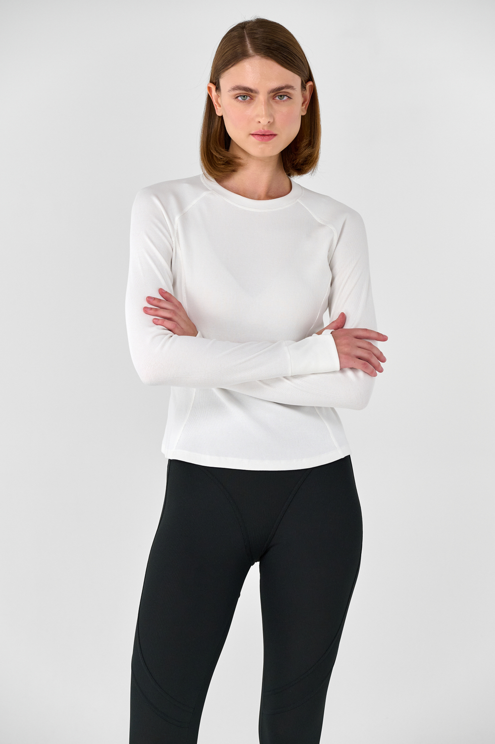 Лонгслив приталенный с рельефом