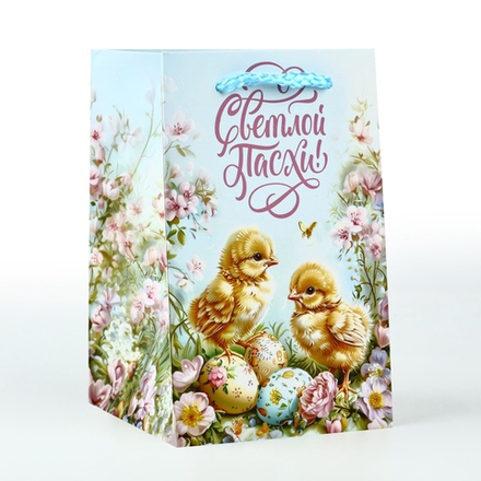 Пакет подарочный под кулич «Пасха», цыплята, 10 × 16 × 10 см 10643424