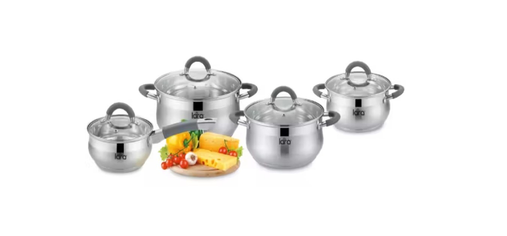 Набор посуды LARA Bell LR02-93 8 пр,(сот, кастр:1.8л,3.5л, 6.1л)