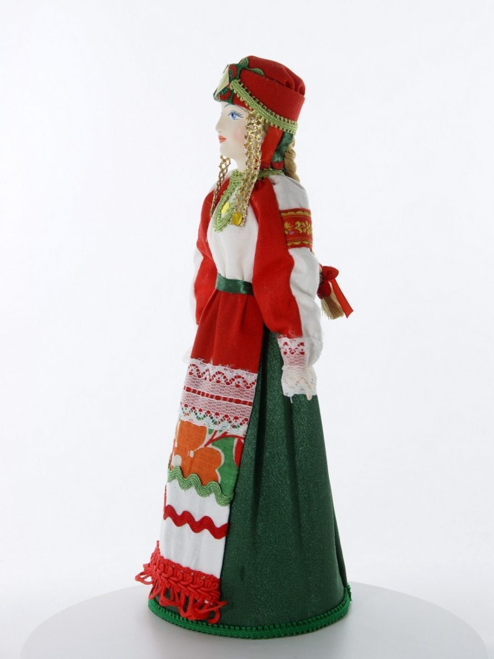 Кукла коллекционная Потешного промысла в традиционном девичьем праздничном костюме. Россия.