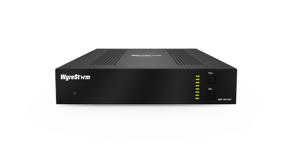 Wyrestorm AMP-260-DNT - сетевой усилитель мощностью 100 Вт, выходная мощность 2 канала по 50 Вт или 4 канала по 25 Вт при 4 Ом / 8 Ом, опции двойного питания, расширенный DSP с интеграцией Dante