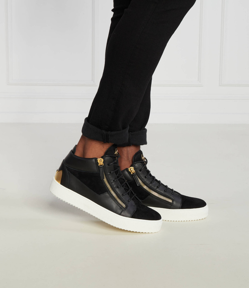 Кожаные кроссовки Giuseppe Zanotti - черный(RM30056)