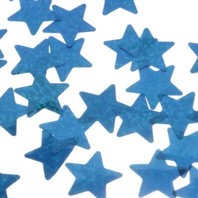 Конфетти «Звездочки галограмма» 15 г (2 см), Голубой
