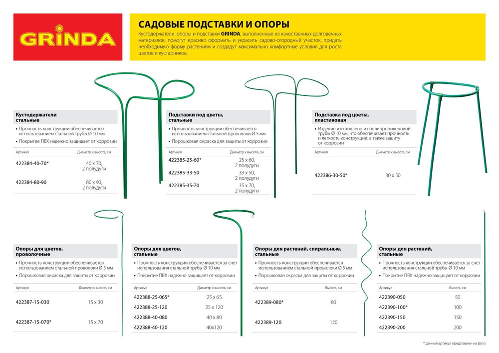 Опора GRINDA для цветов, d25х120см