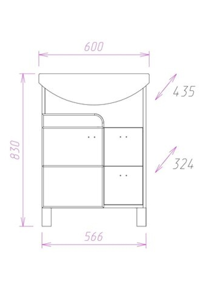 Тумба Onika СТИЛЬ 60.13 с раковиной Santeri Грация 60