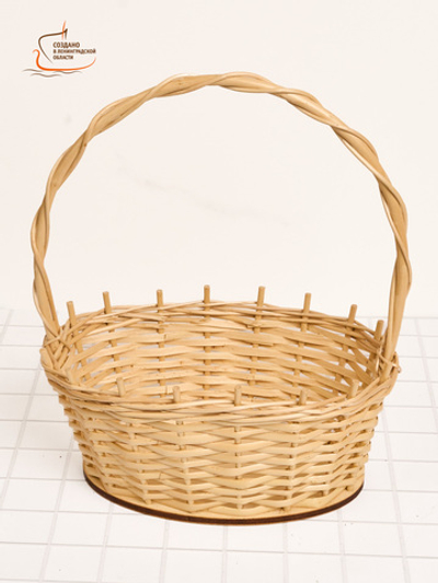Корзинка овальная подарочная, арт. O270P, 27х19х10 см, высота с ручкой 34 см