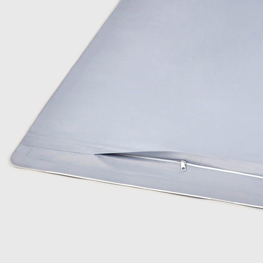 Постельное белье 2 спальное евро Сlaire&Caroll Lune+ серое с белым кантом