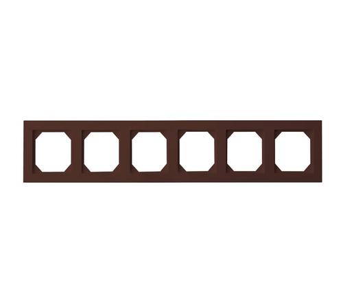 Рамка Шестиместная Коричневая (Универсальный Монтаж) LIREGUS EPSILON