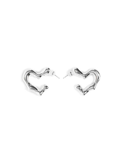 Серьги "Сrooked heart" Silver