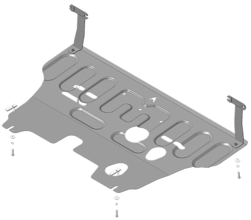 Стандартная защита Motodor Двигателя, КПП. 1,5 мм, Сталь. для Hyundai Elantra 2016-2019, KIA Cerato 2019-2021, Hyundai Elantra 2019-2020, KIA Cerato 2021-н.в. арт.50913