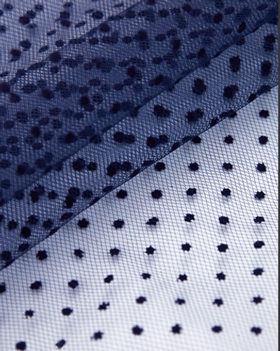 Фатин горох, 28 гр/м2, 150 см, синий