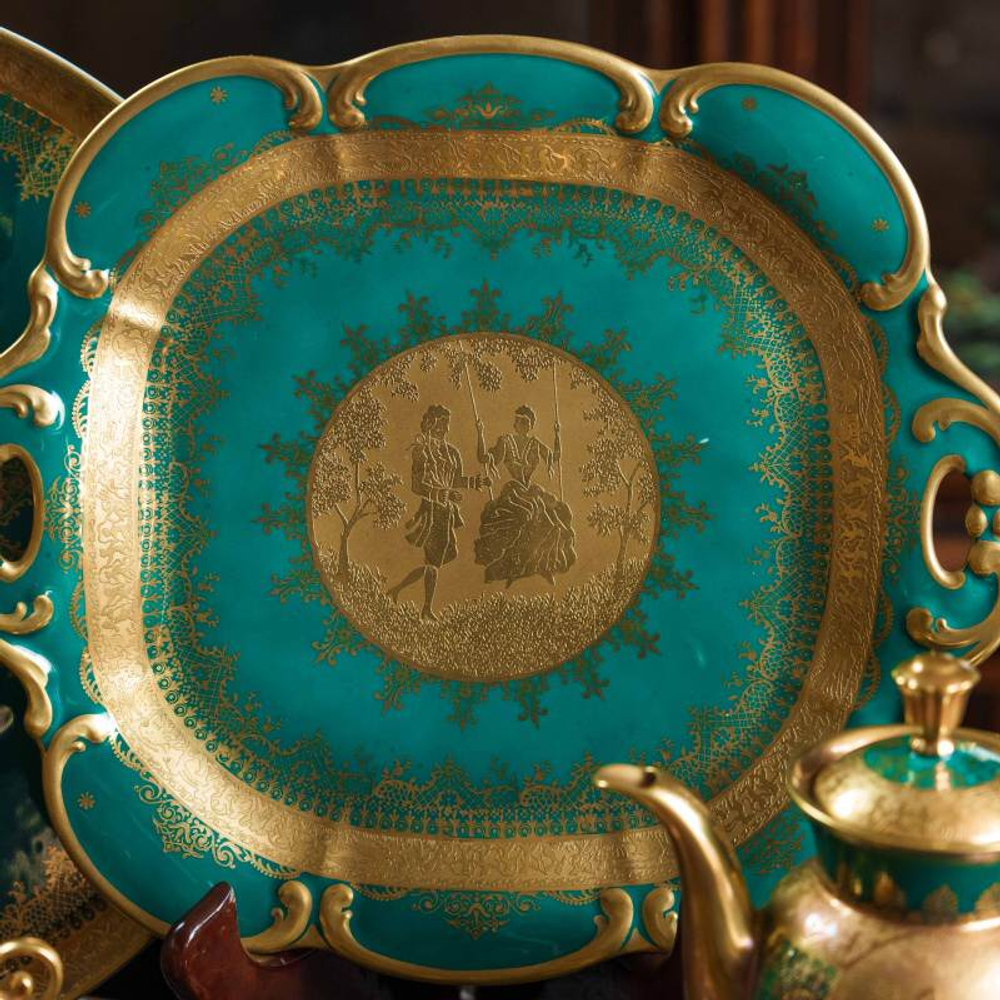 Кофейный сервиз на 6 персон «Богемский изумруд»