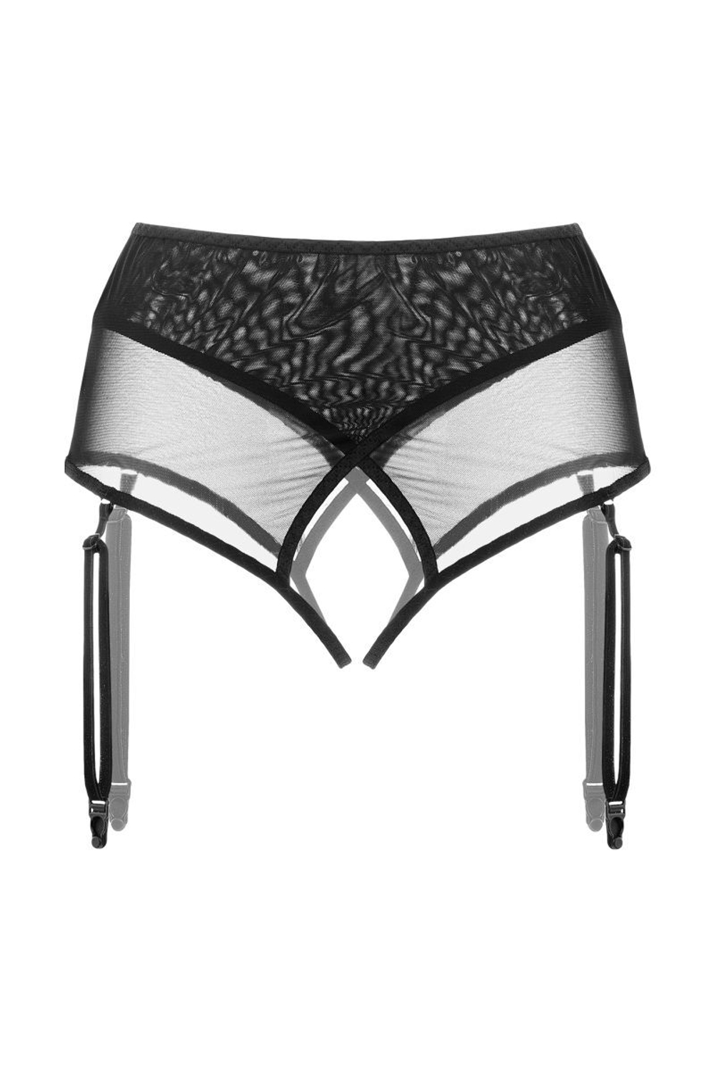 Эротические трусики-пояс для чулок Pliability с высокой посадкой (Размер: 42-44) (Цвет: черный)